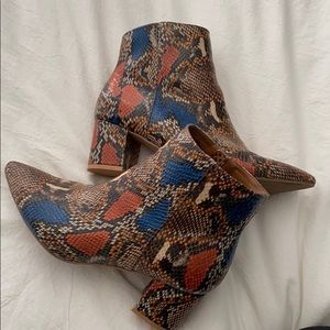 Multicolor Snakeskin Boots